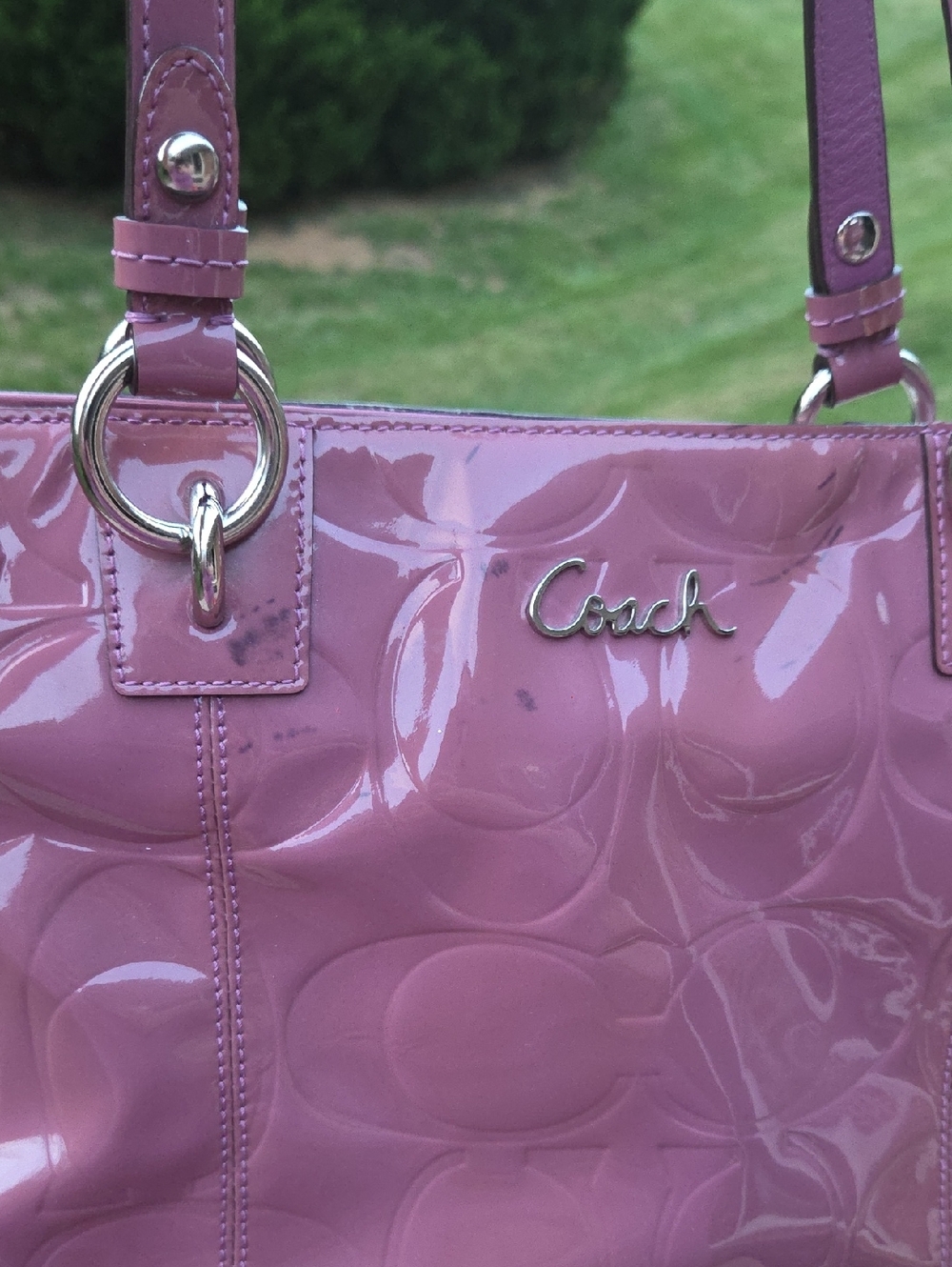 Coach F17728 Dusty Rose Patent Leather Rehab Tote Bag 2011 $300 Retail GUC - Picture 15 of 16